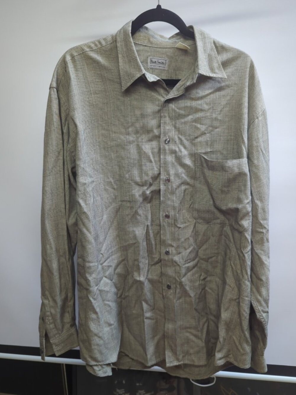Paul Smith Sportswear Long Sleeve Button Up Shirt Mens Large Gray Vintage 3XL